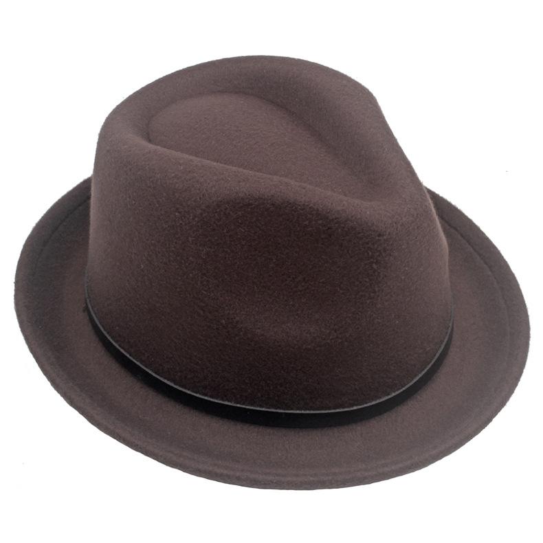 Winter Jazz Hat Women's Wool Roll-Up Small Hat Gentleman Hat Stage Performance Hat Fedoras Hat