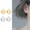 Reine S999 Sterlingsilber Möbius Ohrstecker für Damen – High-End Nischen Ohrloch Creolen