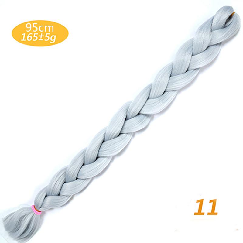 Synthetic Braiding Hair Extensions 82inch 165g Long Jumbo Braids Hair Bulk Purple Pink Gray Blue Pure Color KTB