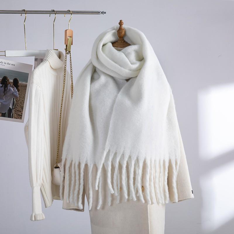 Women's European and American Style Long Fringe Mohair Scarf - Warm Autumn/Winter Shawl & Neck Warmer