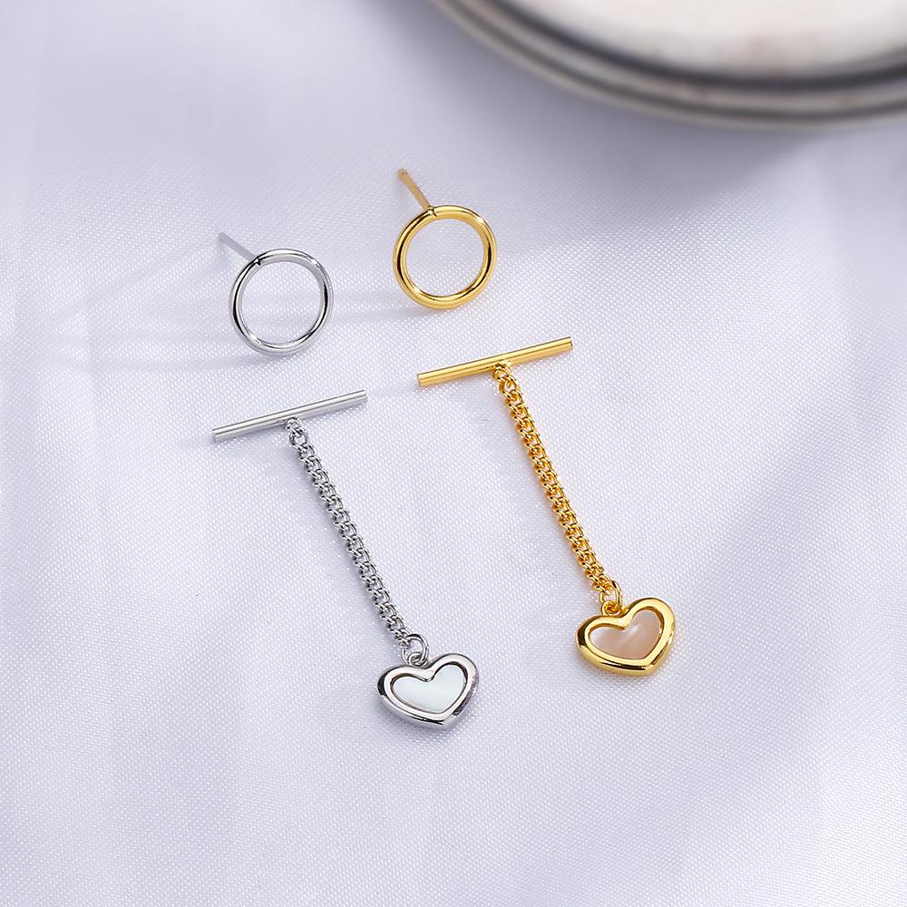 Unique Design Fritillary Love Fringed Earrings Women'S Fashion Internet Celebrities Ot Buckle Chain Heart Earrings Long Cross-Border