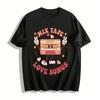Vintage Love Mix Tape Print Casual Short Sleeve T-shirt Pure Cotton T-shirt