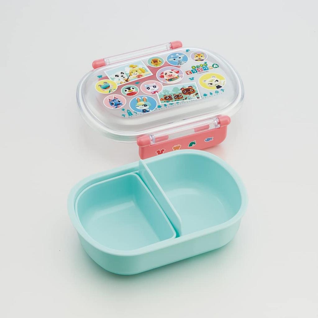 Skater Lunch 1 with Fluffy Meal Made in Animal New Horizons Kids' Box, Tier, 360ml, Inner, Dome-Shaped, Container, Antibacterial, Japan, Crossing
