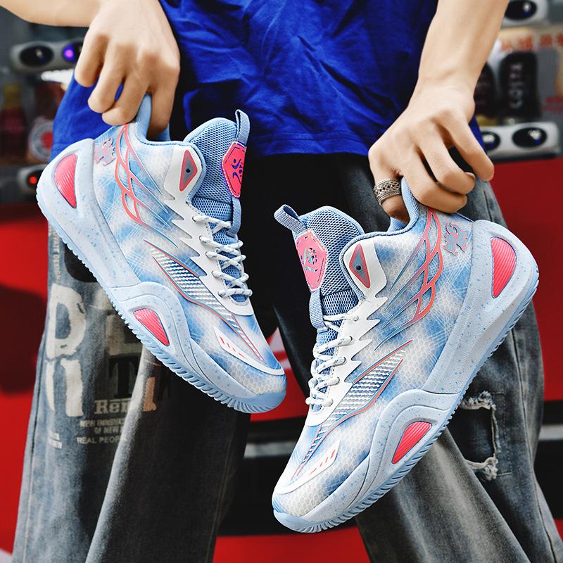 Chaussures de basket en maille antidérapantes, résistantes à l'usure et amortissantes, chaussures de compétition professionnelles réelles, collégiens, chaussures de sport, hommes