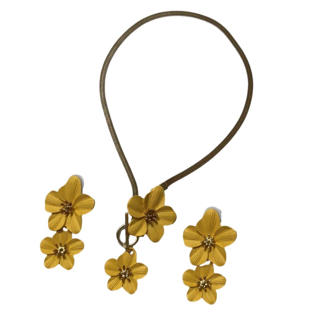 Elegant Floral Jewelry Set For Women Elegant Spring Summer Vacation Beach Essentials Alloy Lightweight Design