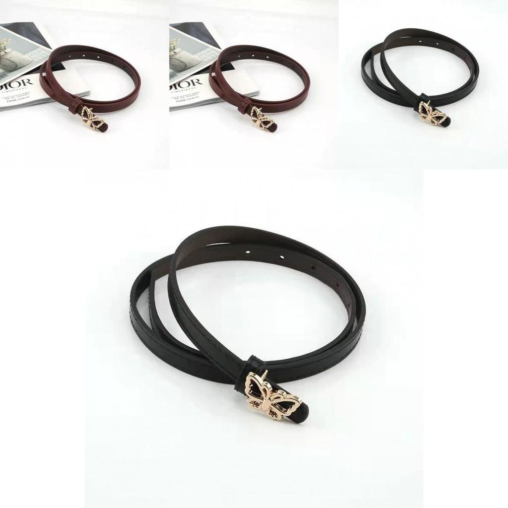 Fashionable Womens Black Ins Style Denim Belt With Vintage Butterfly Decor And Design Simple