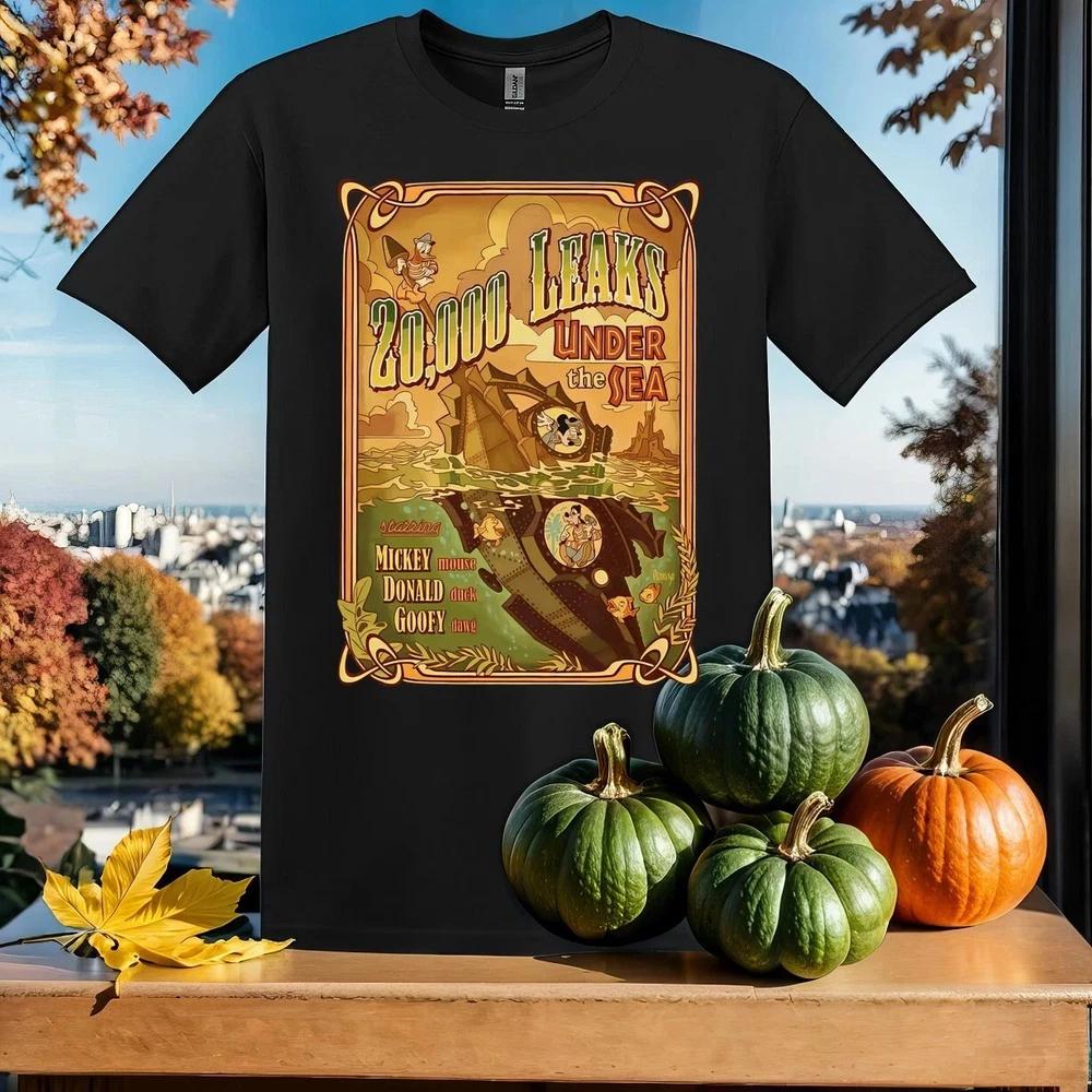 Mouse And Friends Leaks Under The Sea Black TShirt Size S4XL S