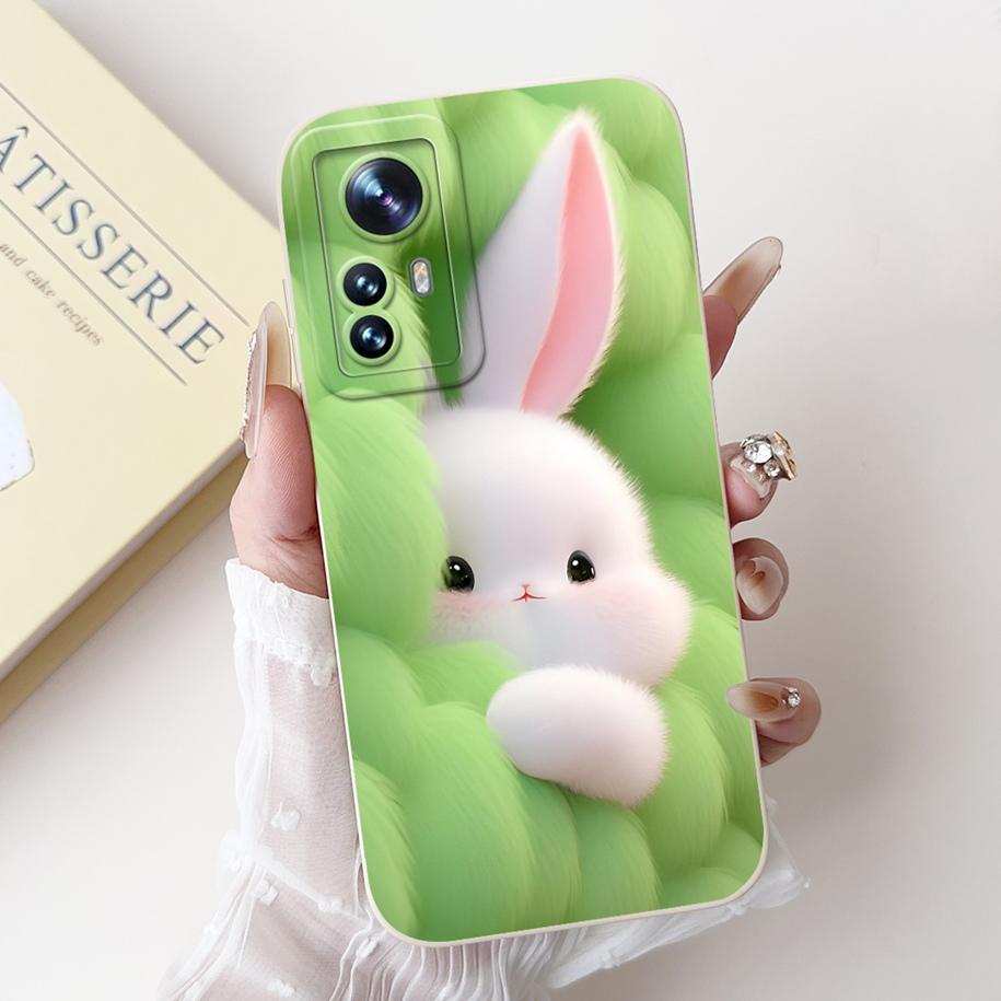 For Xiaomi 12 Pro Case Mi 12 12X 12S Cover Cute Cartoon Rabbit Panda Soft Silicone Lens Protective Cases For Xiaomi 12S Pro Capa