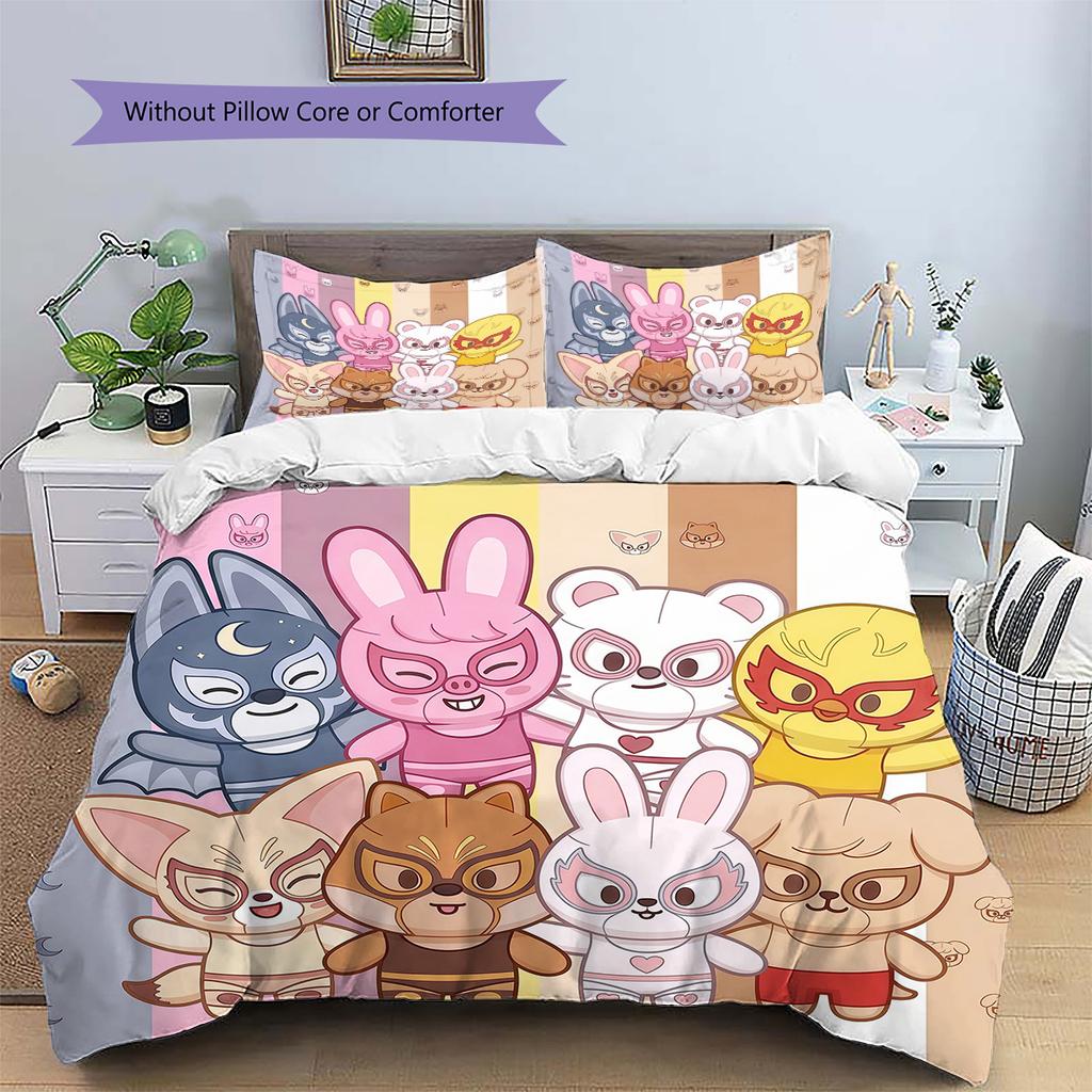 SKZOO Pattern Bedding Quilt Set Home Decoration Gift (1 * Duvet Cover + 2 * Pillowcase Without Core).xwn