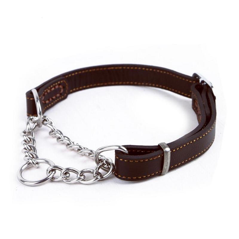 Pet Dog Genuine Leather Collar Cow Leather Dog Martinggale Collars For Medium Large Breeds Pitbull Mastiff Boxer Bully 2.0/2.5cm