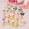20Pcs Butterfly Braid Clips Crystal Dreadlock Hair Accessories Colorful Butterflies Pendant Charms Pearl Shiny Hair Jewelry