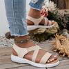 Casual sandals 22 summer thick-soled wedge heel fish mouth elastic band large size sandals