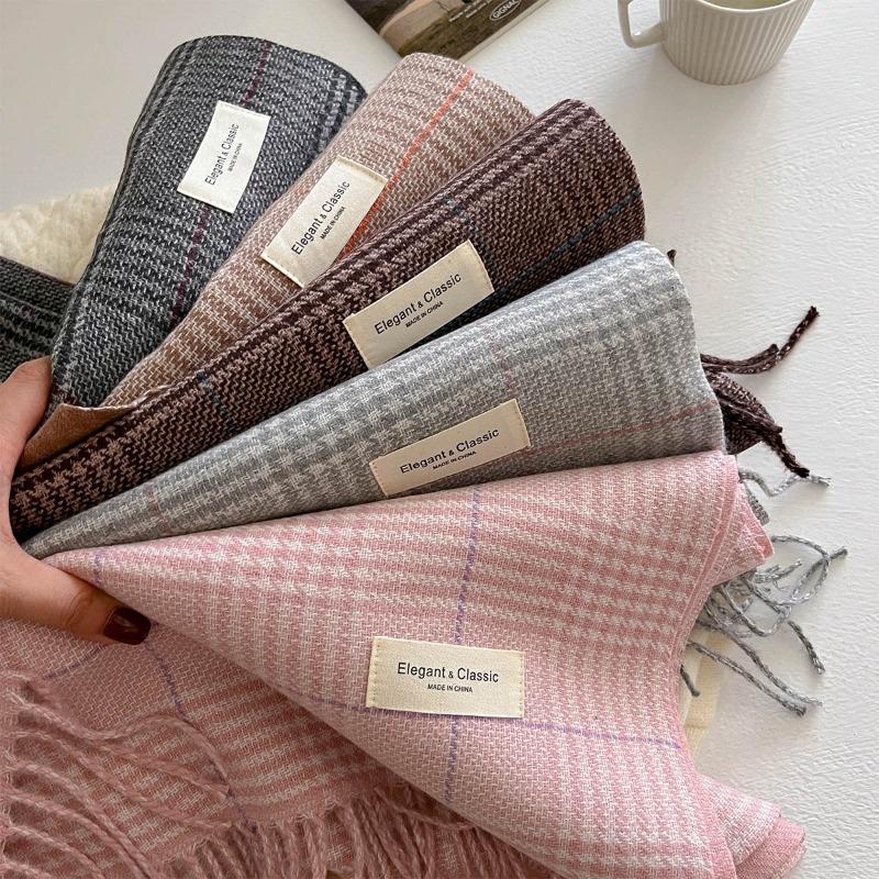 Autumn and Winter New Fashion Plaid Scarf Men and Women Versatile Warm Shawl Versatile Thickened Couple Scarf