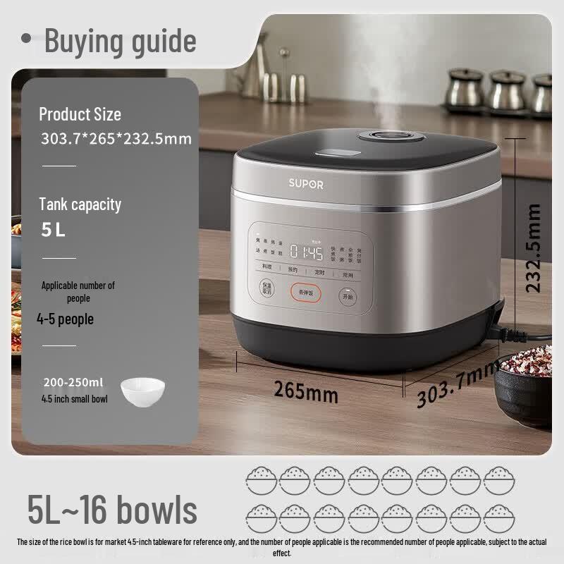 SUPOR 5L Smart Multi-Function Rice Cooker CN plug (adapter included)