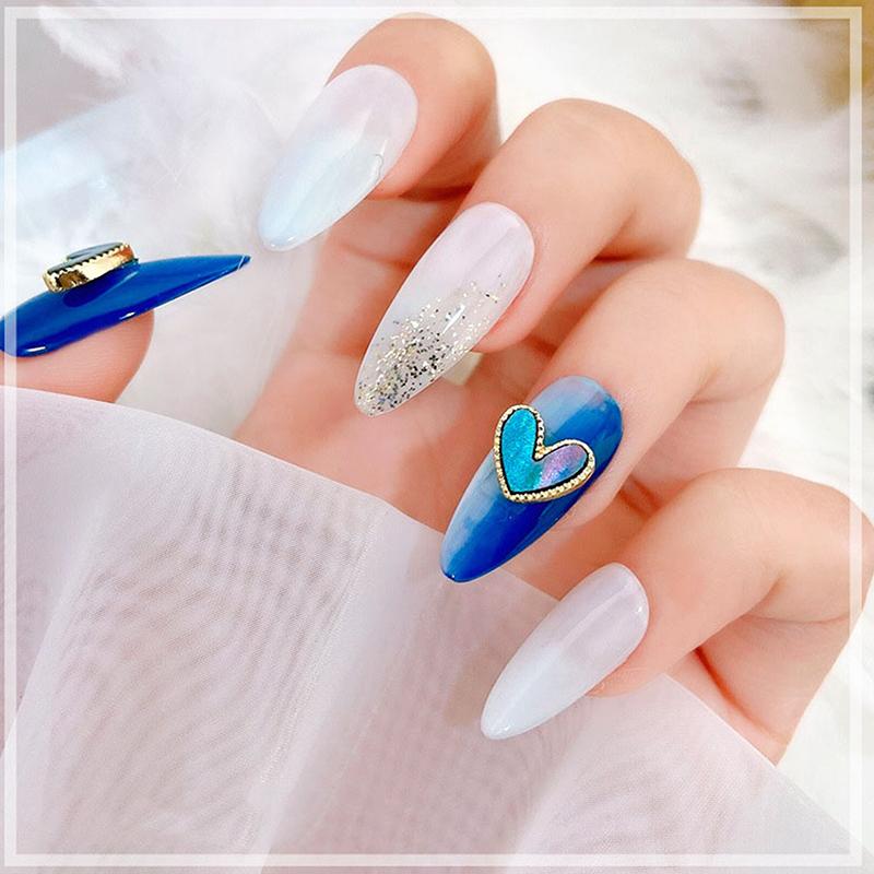 10Pcs 3D Heart Nail Charms Jewellery Decoration Fashion Kawaii Nails Art Classic Jewellery Design Metal DIY Accessories