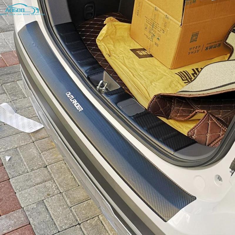 Για Mitsubishi Outlander 2013 2016 2018 Δερμάτινα αυτοκόλλητα μαρσπιέ πόρτας αυτοκινήτου Προστασία πλάκας από ανθρακονήματα κατωφλίου