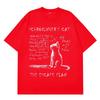 Men's Schrodinger Cat Quantum mechanics creative print 100% pure cotton short-sleeved T-shirt Street casual top