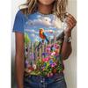 Fashion Men's Crew Neck Short Sleeve 3D Casual Color Printing Casual Short Sleeve Crew Neck T-Shirt