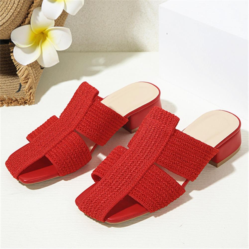 Fashion Women Mid Heels Slippers Chunky Heeled Sandals Designer Shoes 2025 Summer Fashion Slides New Dress Pumps Mujer Zapatos