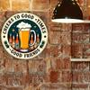 Vintage Metal Signs Set Retro Beer Bar Wall Decor Plaques Man Cave Pub Garage Round Tin Sign