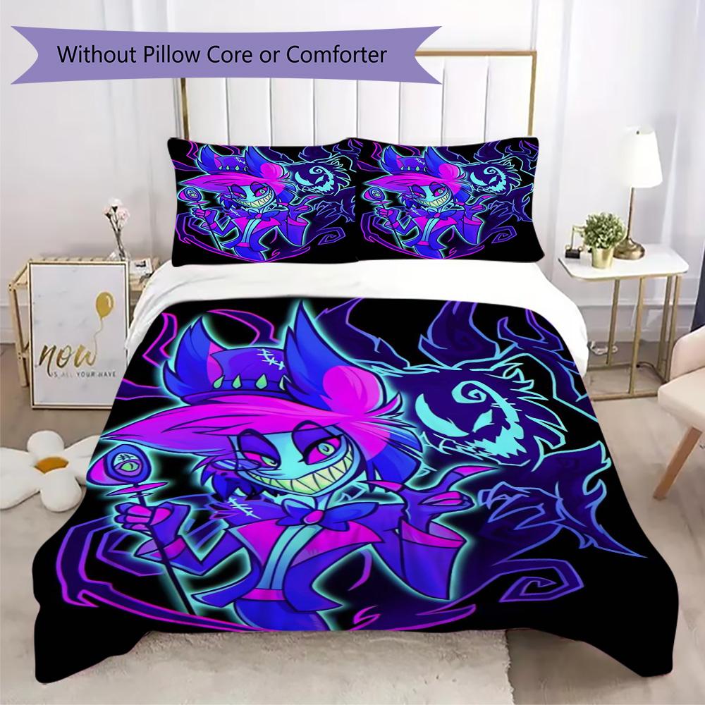 Alastor Demon Print Pattern Bedding,Quilt Set Quilt Cover Pillowcase Home Birthday Gift (1*duvet cover+2*pillowcase,without core)ZSJT0917118