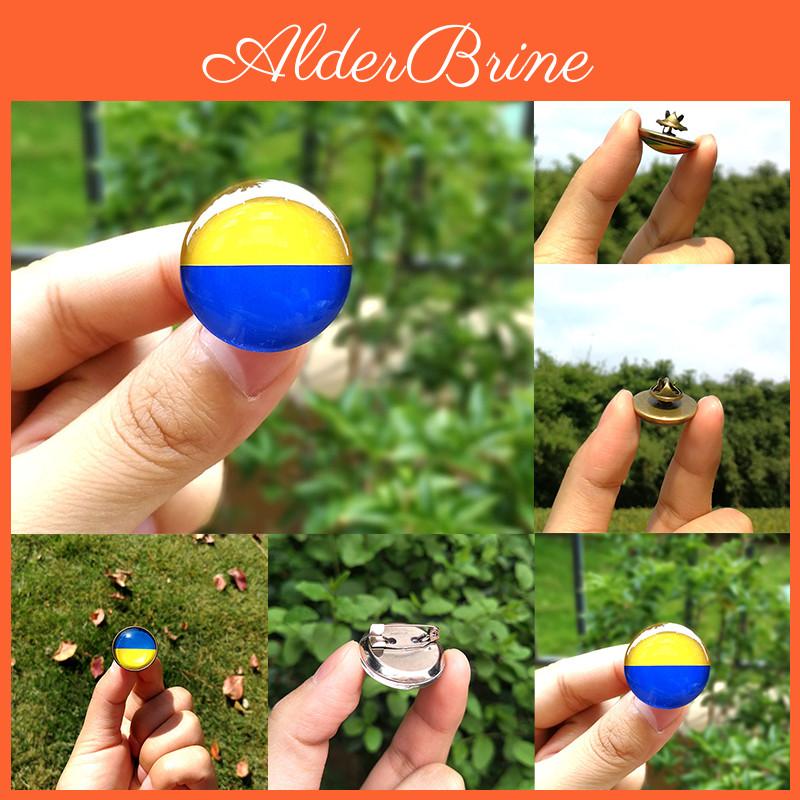 Eye-catching Ukraine Flag Button Badge Brooch For Accessories