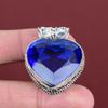 Fasetterad tanzanitkvartsberlock vintageberlock 925 sterlingsilverberlock naturlig ädelstenssmycke handgjord elegant berlock presenter till henne