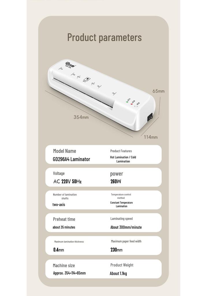 Good 296 A4 Laminator for Photos and Office