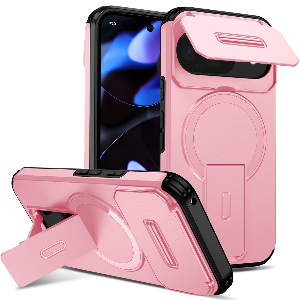 For Google Pixel 9 Pro XL Magnetic Ring Bracket Sliding Camera Lens Protection Phone Case For Google Pixel 8 10 Pro 8A 9A10A