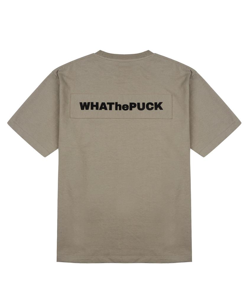 WHATHEPUCK P Logo Embroidered Patch T-Shirt Sand
