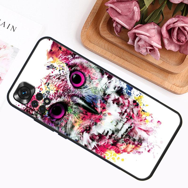 Cartoon Owl Case For Xiaomi Redmi Note 12 8 9 10 11 Pro Note 12S 11S 10S 9S 9A 9C 9T 10A 10C 12C Cover