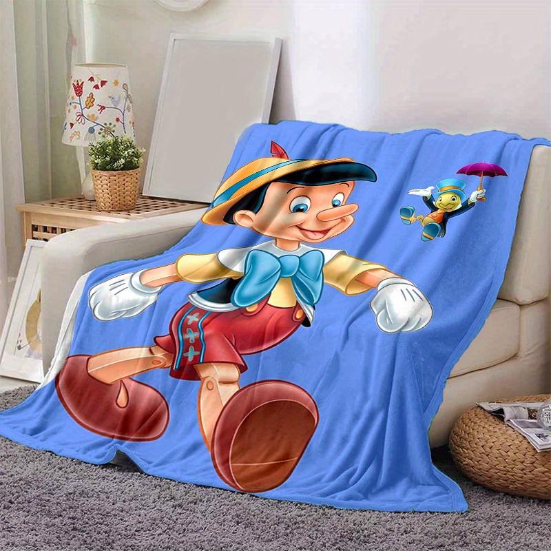 1pc, Pinocchio & Jiminy Cricket Blanket, Soft Blankets for Friends, Birthday Gift for Friends, Home Decor, Throw Blanket for Couch, Bed, Car, Travel,