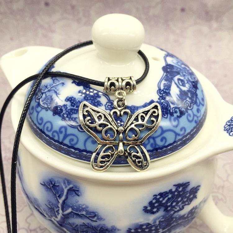 Fashion Necklace Accessories Bohemian Jewelry Miao Silver Sapphire Silver Flower Natural Chalcedony Short Clavicle Necklace