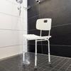 Adjustable Medical Shower Chair Bath Tub Seat Bench Stool Detachable Backrest White+Silver