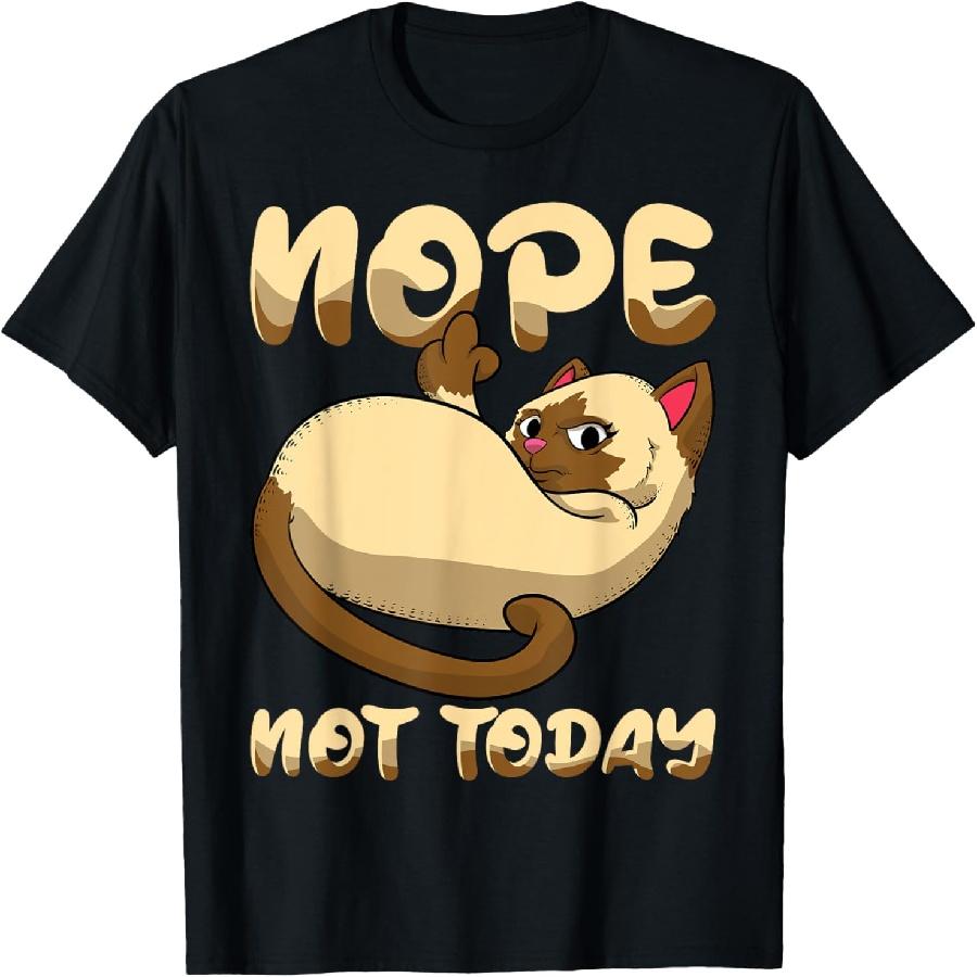 

Nope Not Today, Middle Finger Cat T-Shirt XXXXXL чорний