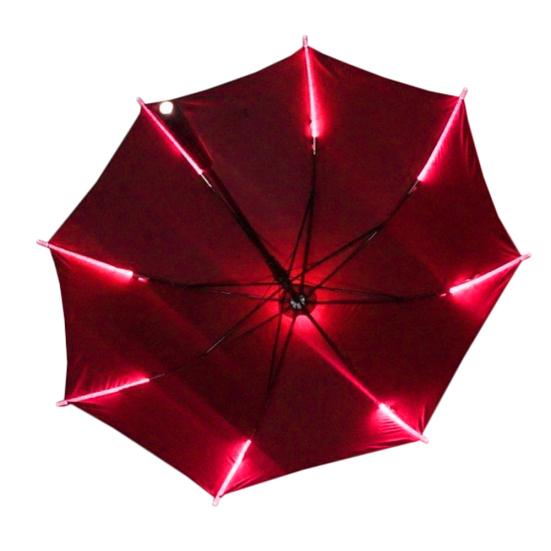 Umbrelă de protecție creativă colorată cu LED, rezistentă la vânt, soare, ploaie, noapte