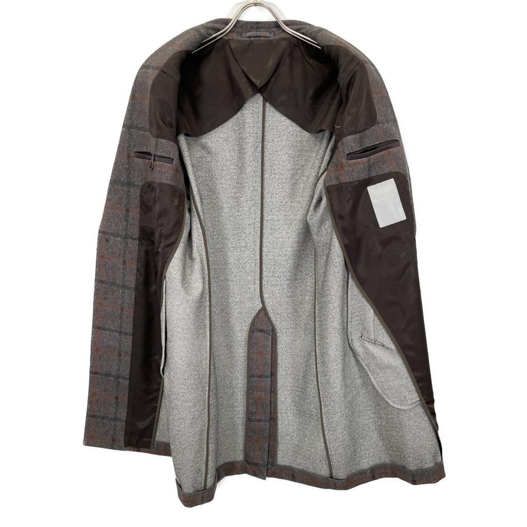 ESTNATION Brown 20AW Pane Check Chesterfield Coat Coat BrownUsed