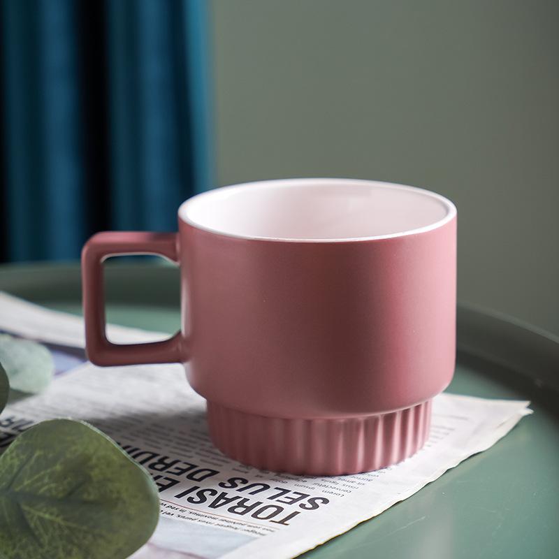 

Contrasting colors ins wind Nordic ceramic stacking cups Creative household water cups Simple coffee cups Holiday gifts 301-400ml