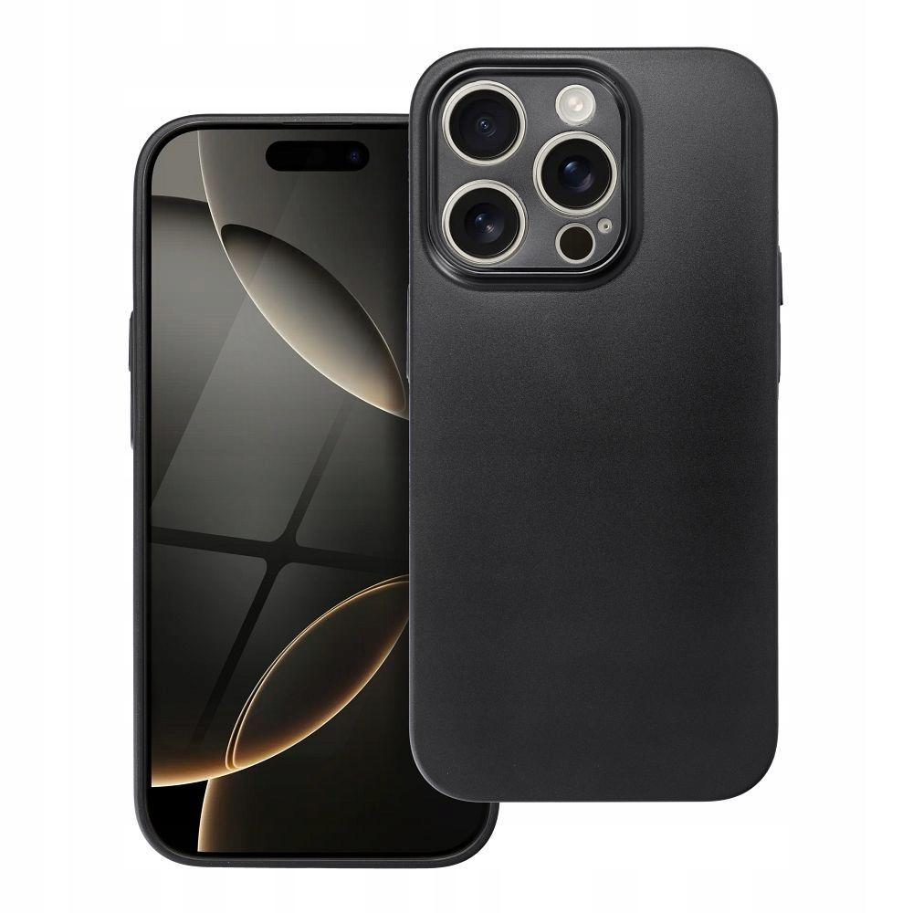 Case for iPhone 15 PRO MATTE SILICONE BACK BLACK CASE SOFT MATT + GLASS
