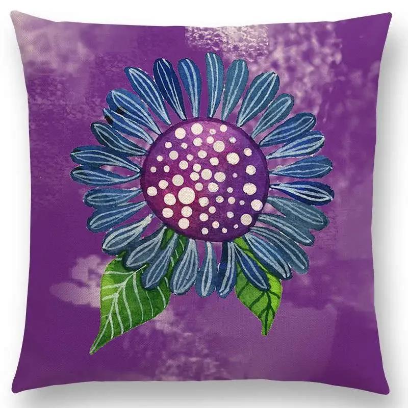 Watercolor Butterfly Flowers Sofa Throw Pillow Case Colourful Dream Fantasy Inflorescence Flamingo Cushion Cover