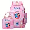 Large Capacity Schoolbag with Shoulder Strap; Student Three-piece Pencil Case Set