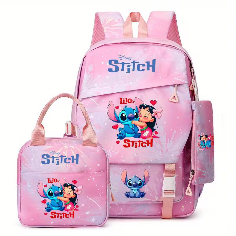 Large Capacity Schoolbag with Shoulder Strap; Student Three-piece Pencil Case Set