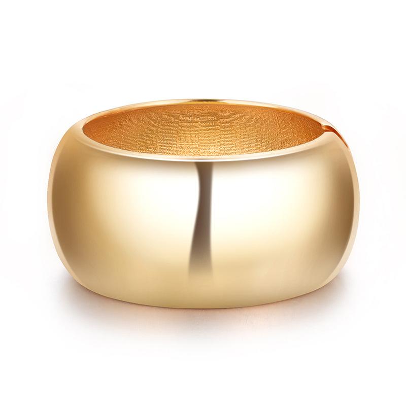 Punk Hiphop Wide Asymmetric Bangles Bracelet For Women Statement Smooth Alloy Bangle Jewelry Femme Accessories Manchette