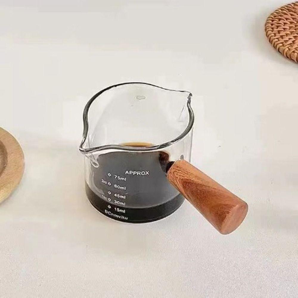 Clear Triple Pitcher Milk Cup V-Shaped Mouth Glass Espresso Cups  Espresso