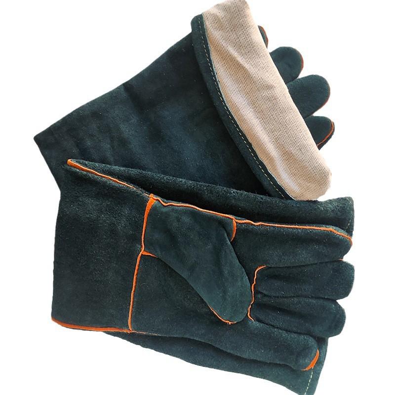 Heavy Duty Leather Welding Gloves Construction Workers Bite Resistant Heat Proof Abrasion Work