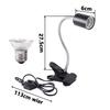 E27 360° Revolving Light Stand EU Lamp Holder Adjustable Brightness LED UVA Heat Lamp Clip For Reptile Pet Turtle Back Light