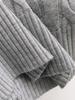 American Girl V-Neck College Style Slim Cable Knit Sweater