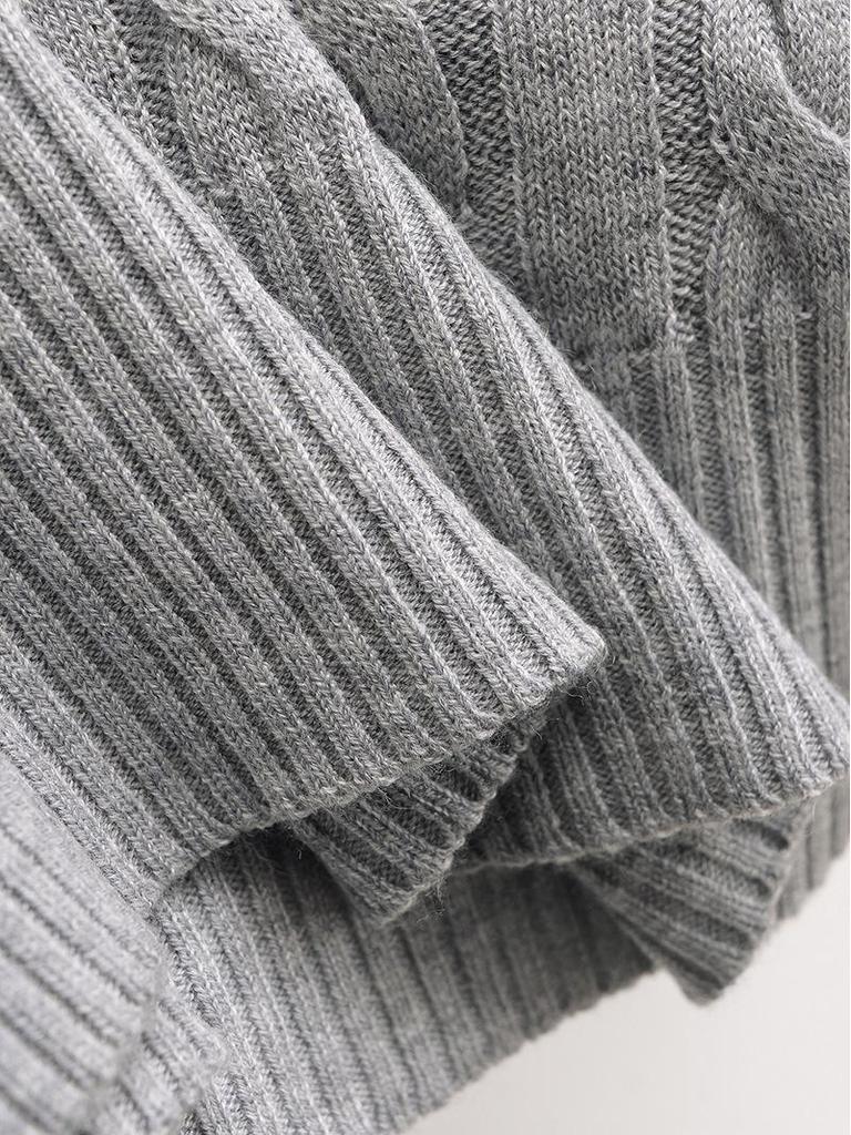 American Girl V-Neck College Style Slim Cable Knit Sweater