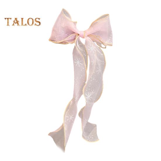 

Женская плетеная заколка для волос с хвостиком, растяжки со звездами, длинная лента, декор с бантом, верхняя шпилька для волос, детский головной убор розовый