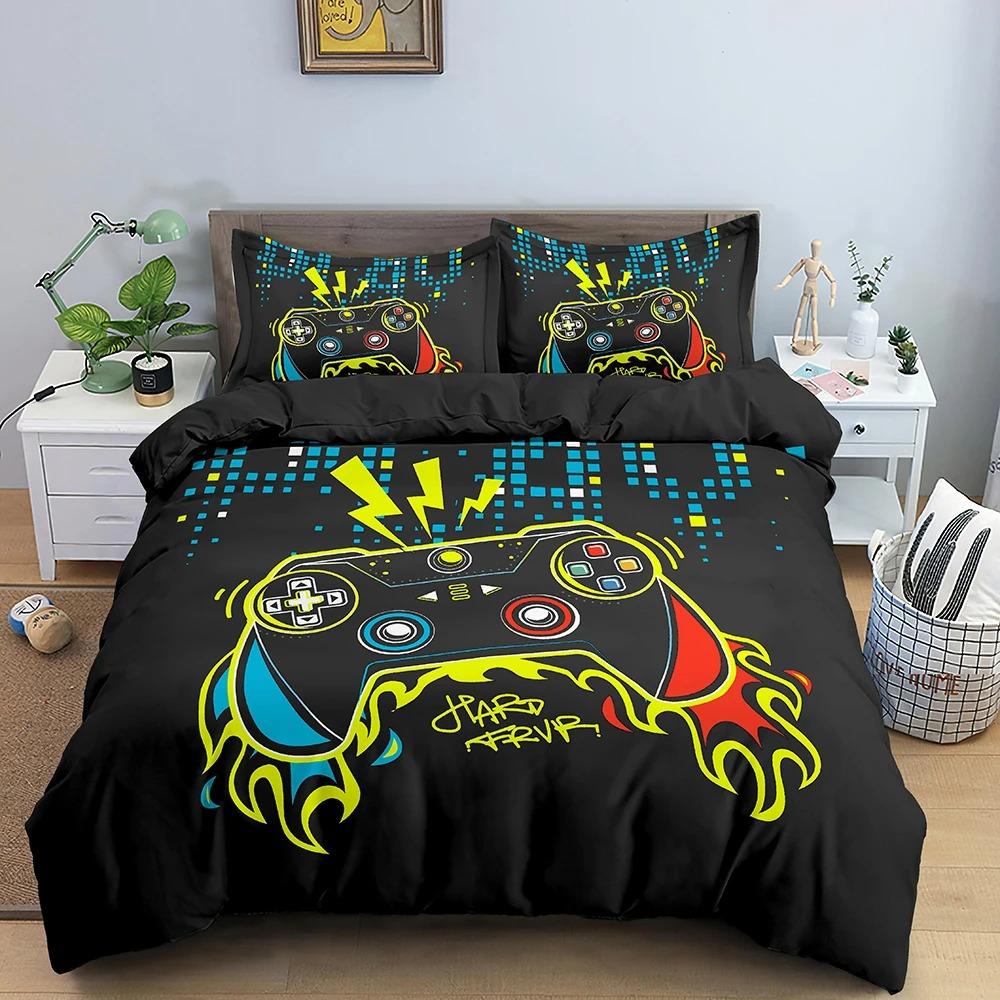 3D Printed Game Gamepad Bedding Set Boys Girls Twin Queen Size Duvet Cover Pillowcase Bed Kids Adult Fashion Home Textileextile